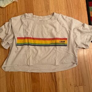 Teen Rainbow & Beige Cropped Shirt